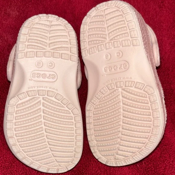 CROCS Kids Sparkly Pink Clogs with Fun Charms - Picture 2 of 9